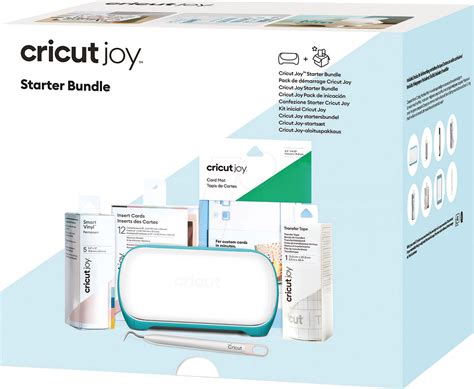 8002174 - Cricut Joy Start Bundle (Prepacked by Cricut) Includes: Cricut Joy vinyl cutter; Rose Weeder; Joy Card Mat 1-Pack; Insert Cards Macaroons (10.8 x 14 cm); Joy Smart Vinyl Permanent Sampler (Beachside); Joy Standard Grip Transfer Tape (14x122 cm